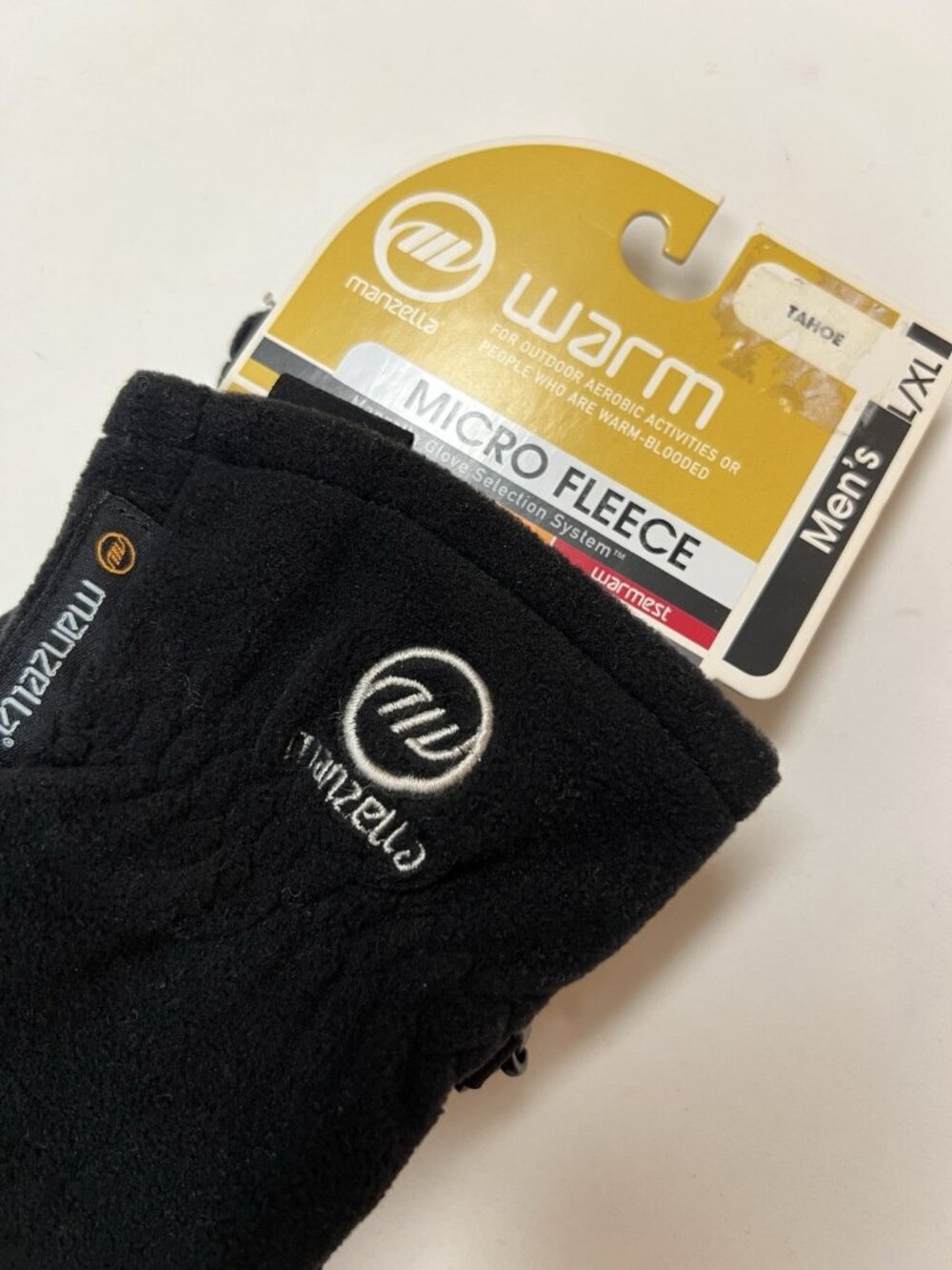 Manzella Tahoe Micro Fleece Mens Gloves Size L/XL Black - Picture 3 of 4